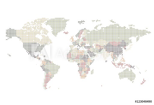 Picture of Dotted World map of square dots